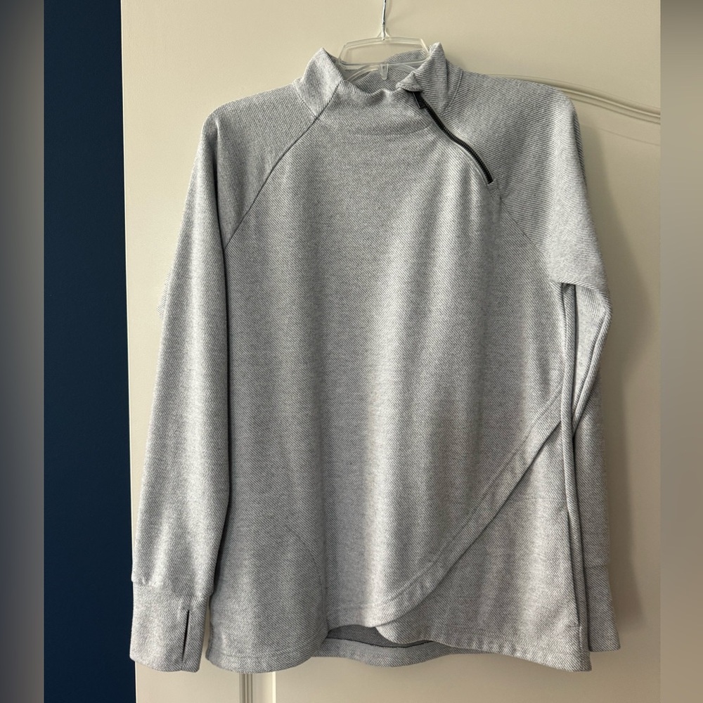 FREE Kyodan Outdoor Women's Light Gray Mock Neck Long Sleeve Pullover Sweatshirt